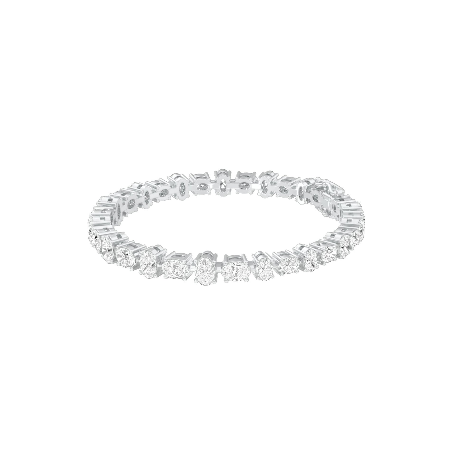 Her Silhouette Diamond Tennis Bracelet 18 KT / White Gold