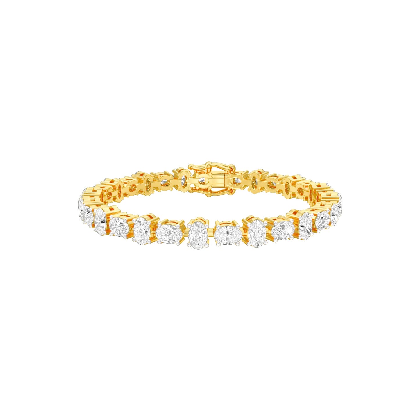 Her Silhouette Diamond Tennis Bracelet 18 KT / Yellow Gold