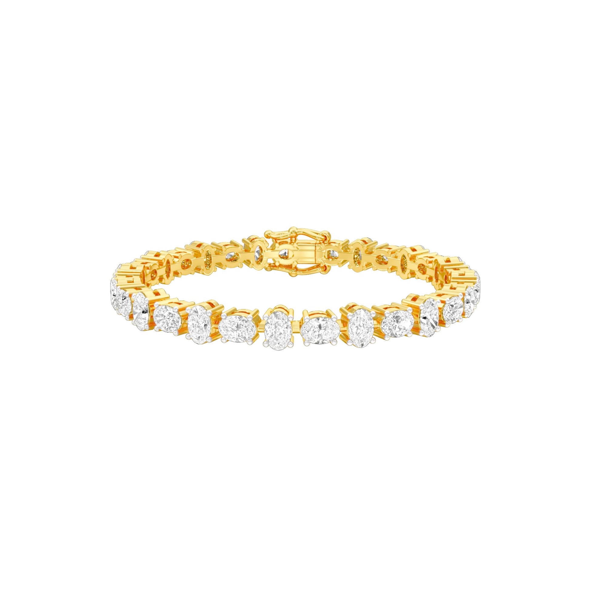Her Silhouette Diamond Tennis Bracelet 18 KT / Yellow Gold