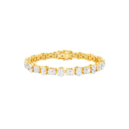 Her Silhouette Diamond Tennis Bracelet 18 KT / Yellow Gold