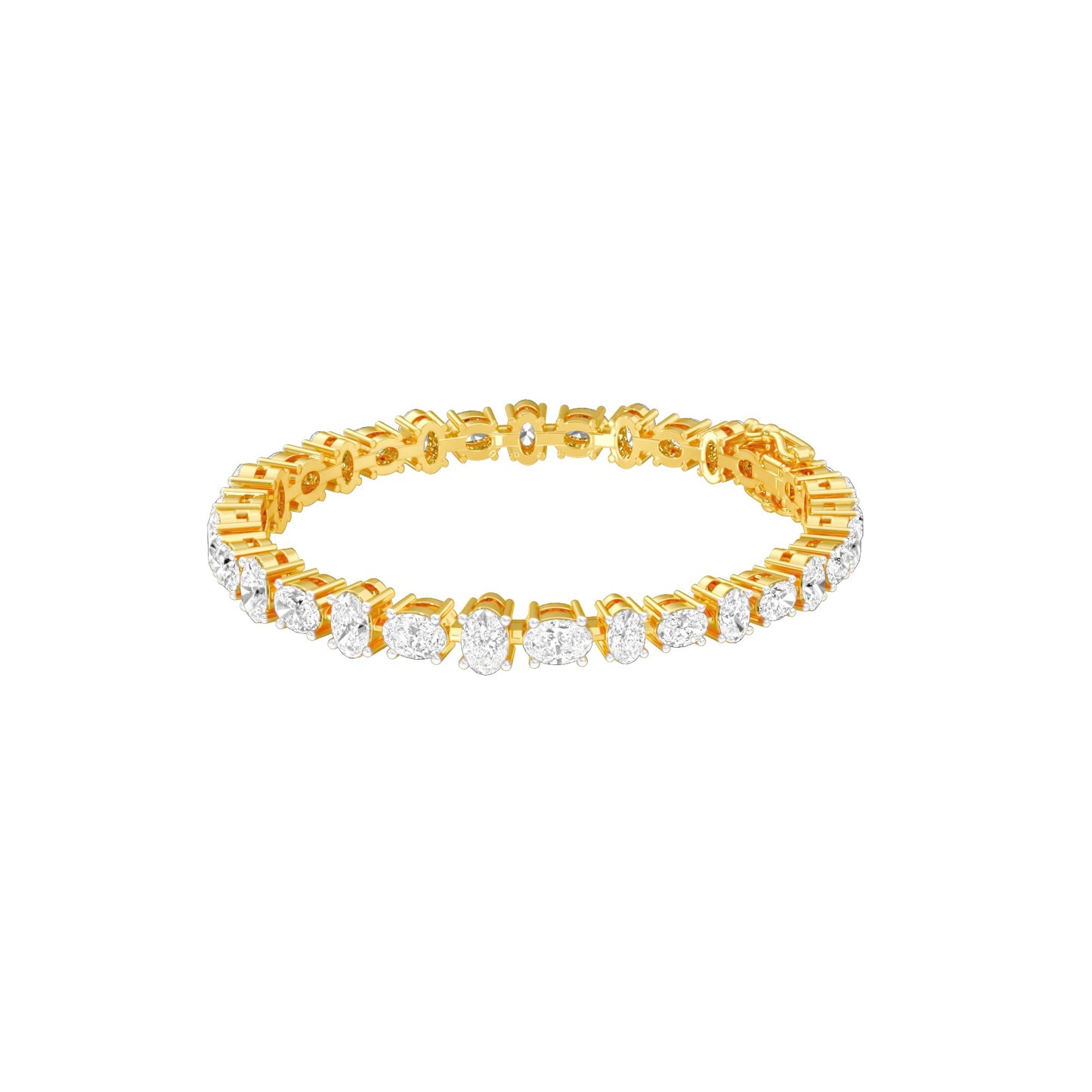 Her Silhouette Diamond Tennis Bracelet 18 KT / Yellow Gold