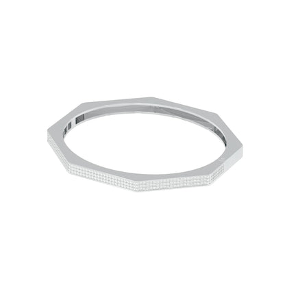 Gold and Ice Diamond Kada Bracelet 18 KT / White Gold