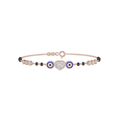 Eviliora Heart Diamond Mangalsutra Bracelet