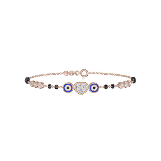 Eviliora Heart Diamond Mangalsutra Bracelet