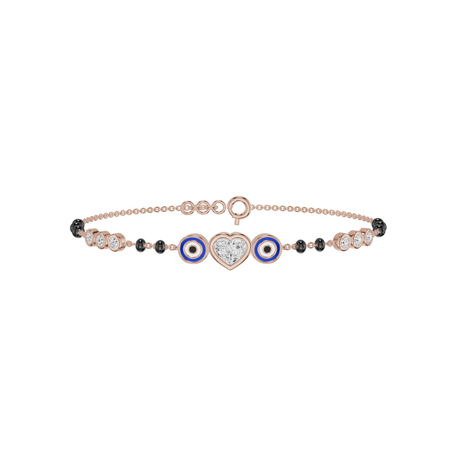 Eviliora Heart Diamond Mangalsutra Bracelet