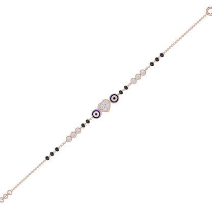 Eviliora Heart Diamond Mangalsutra Bracelet