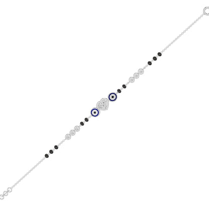 Eviliora Heart Diamond Mangalsutra Bracelet