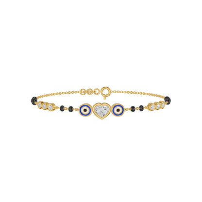 Eviliora Heart Diamond Mangalsutra Bracelet
