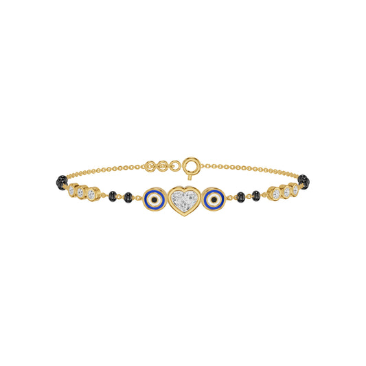 Eviliora Heart Diamond Mangalsutra Bracelet