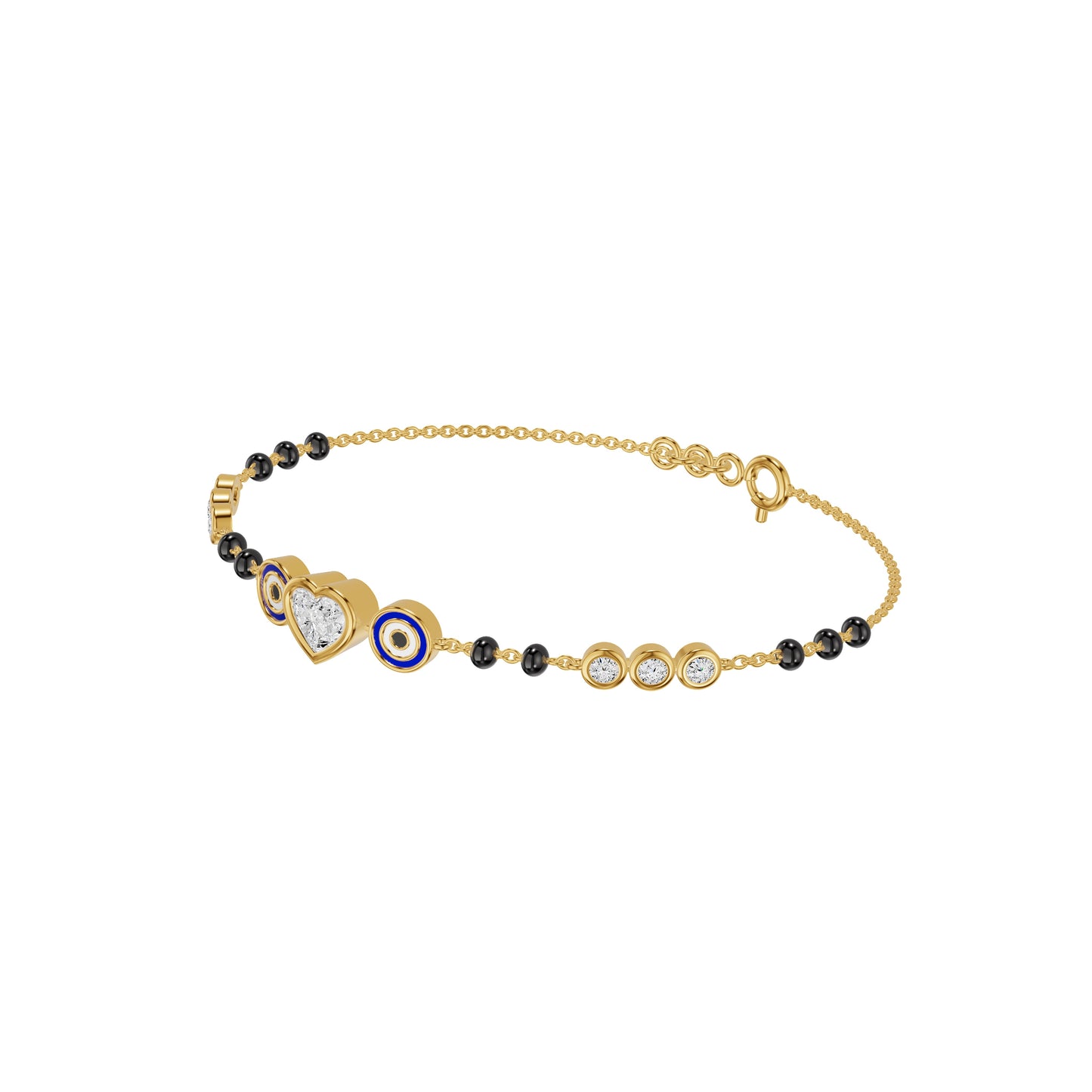 Eviliora Heart Diamond Mangalsutra Bracelet
