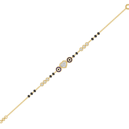 Eviliora Heart Diamond Mangalsutra Bracelet