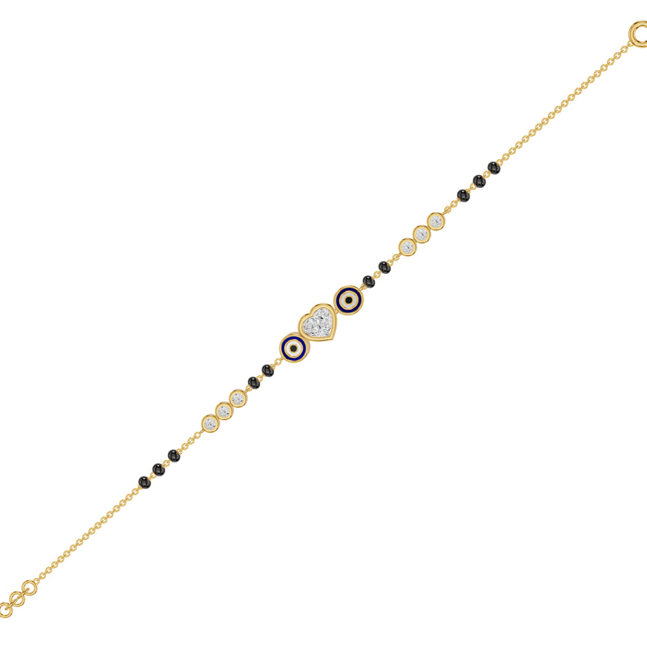 Eviliora Heart Diamond Mangalsutra Bracelet