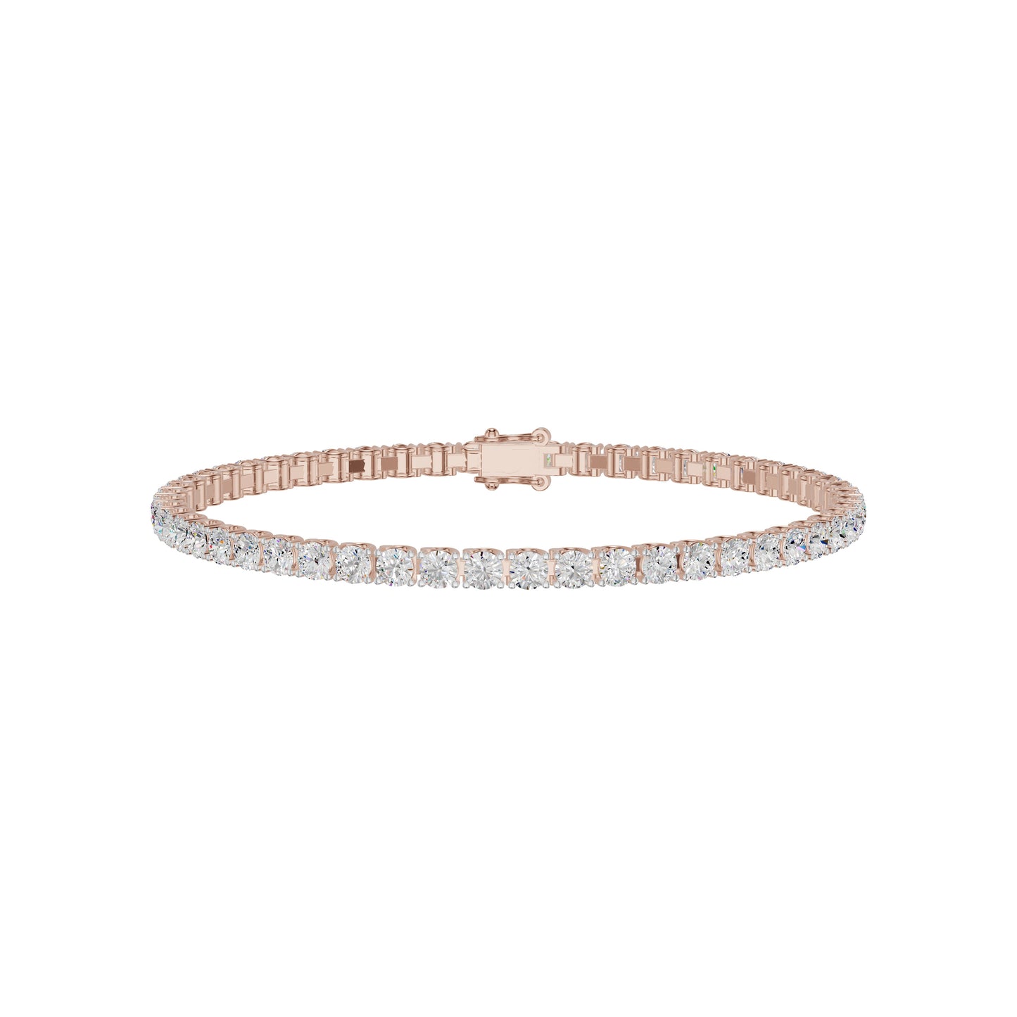 Locket & Loop Diamond Tennis Bracelet 18 KT / Rose Gold