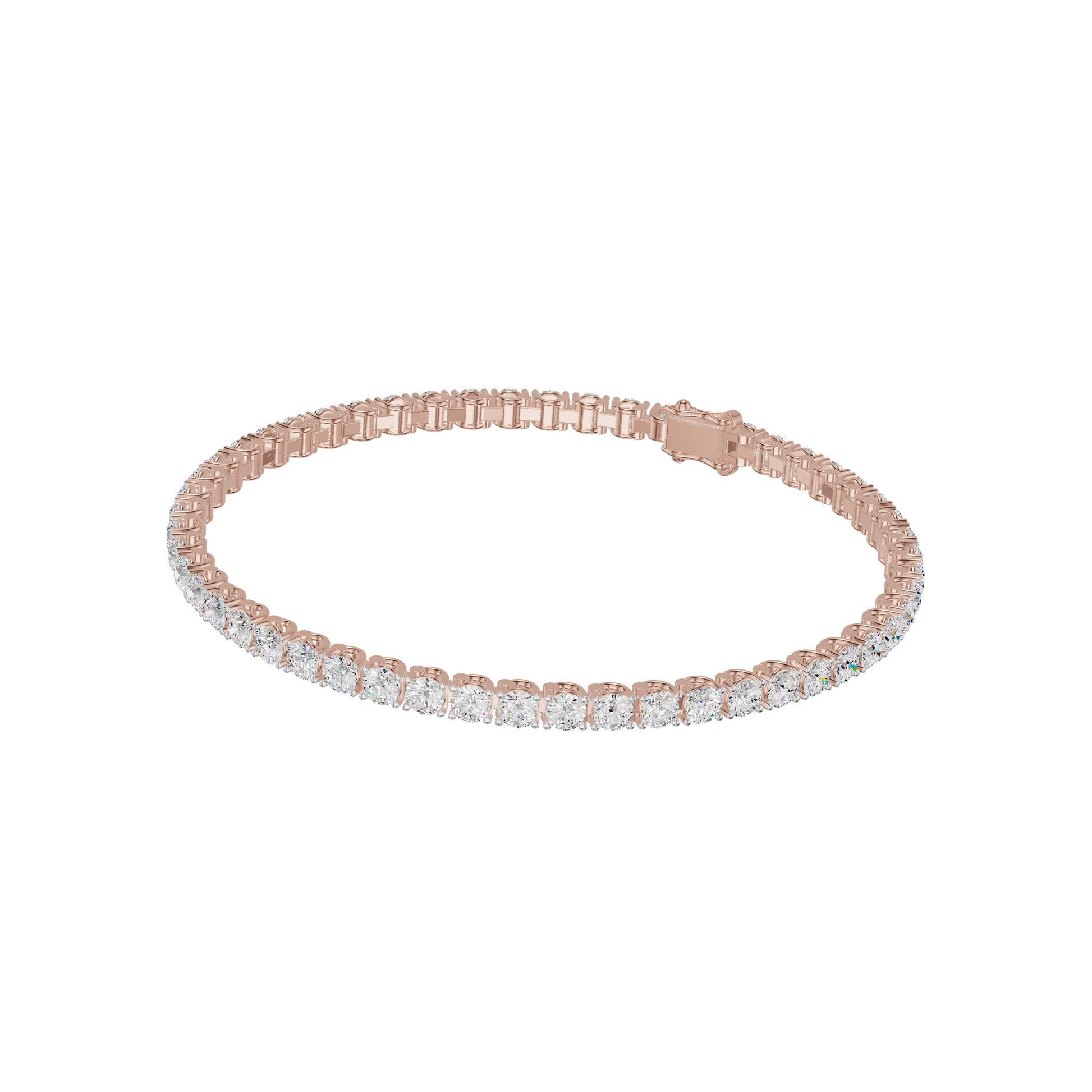 Locket & Loop Diamond Tennis Bracelet 18 KT / Rose Gold
