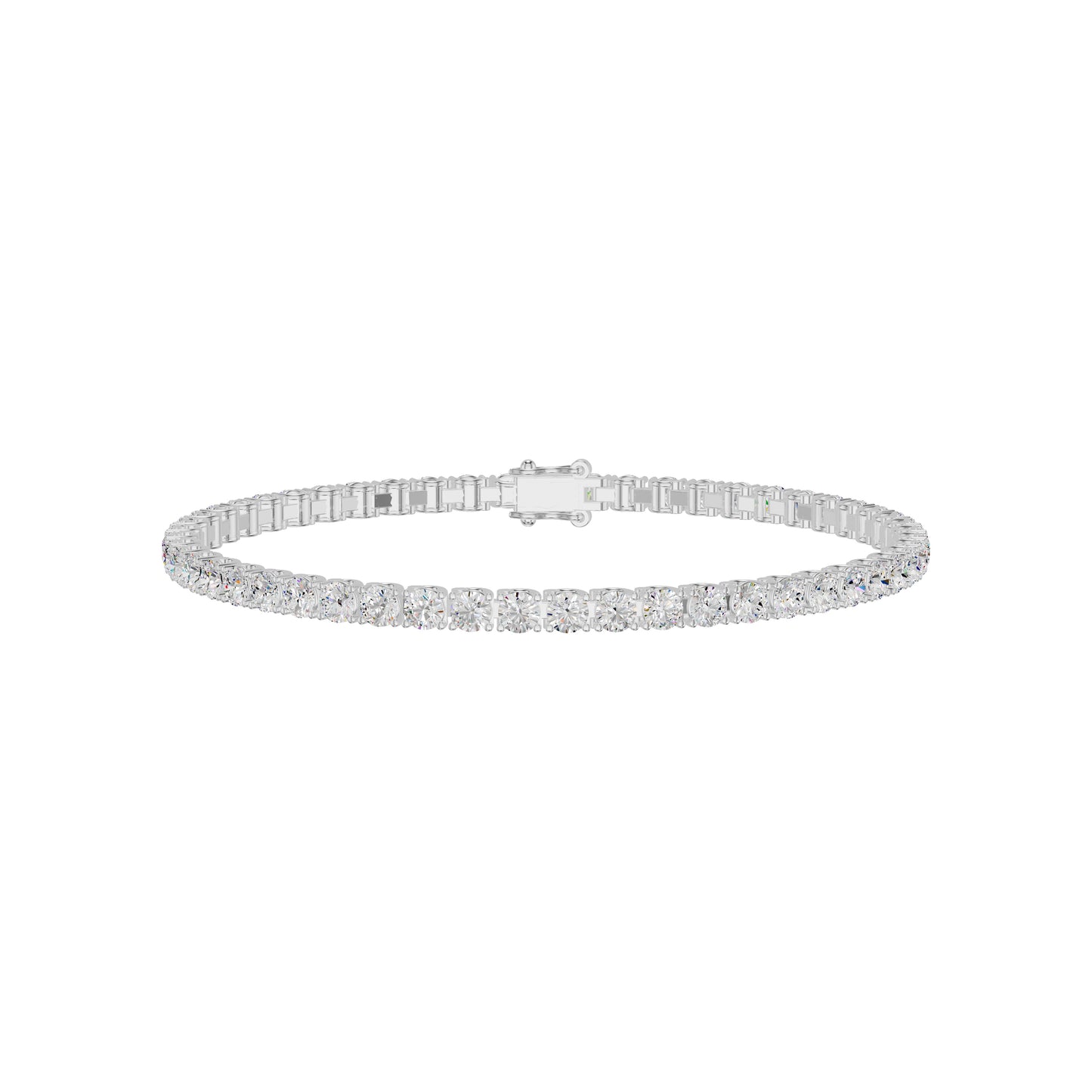 Locket & Loop Diamond Tennis Bracelet 18 KT / White Gold