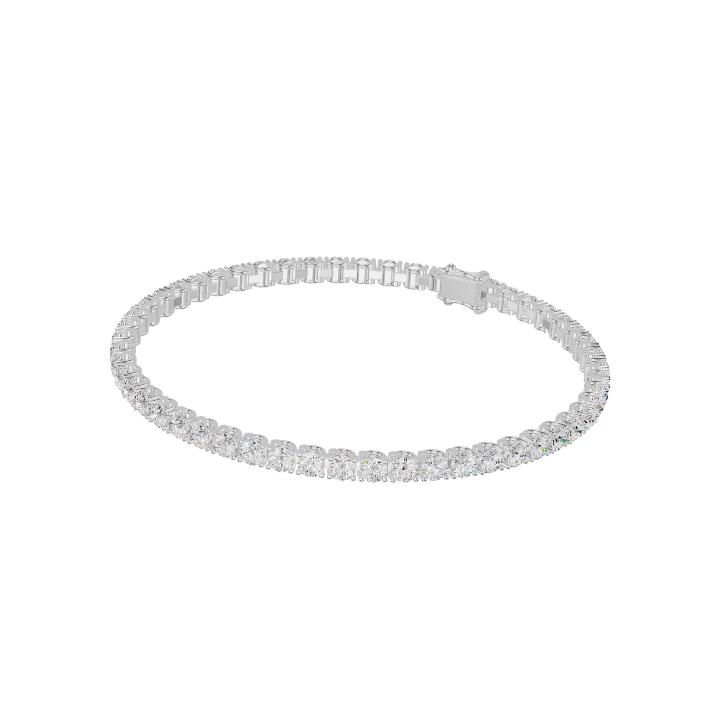Locket & Loop Diamond Tennis Bracelet 18 KT / White Gold