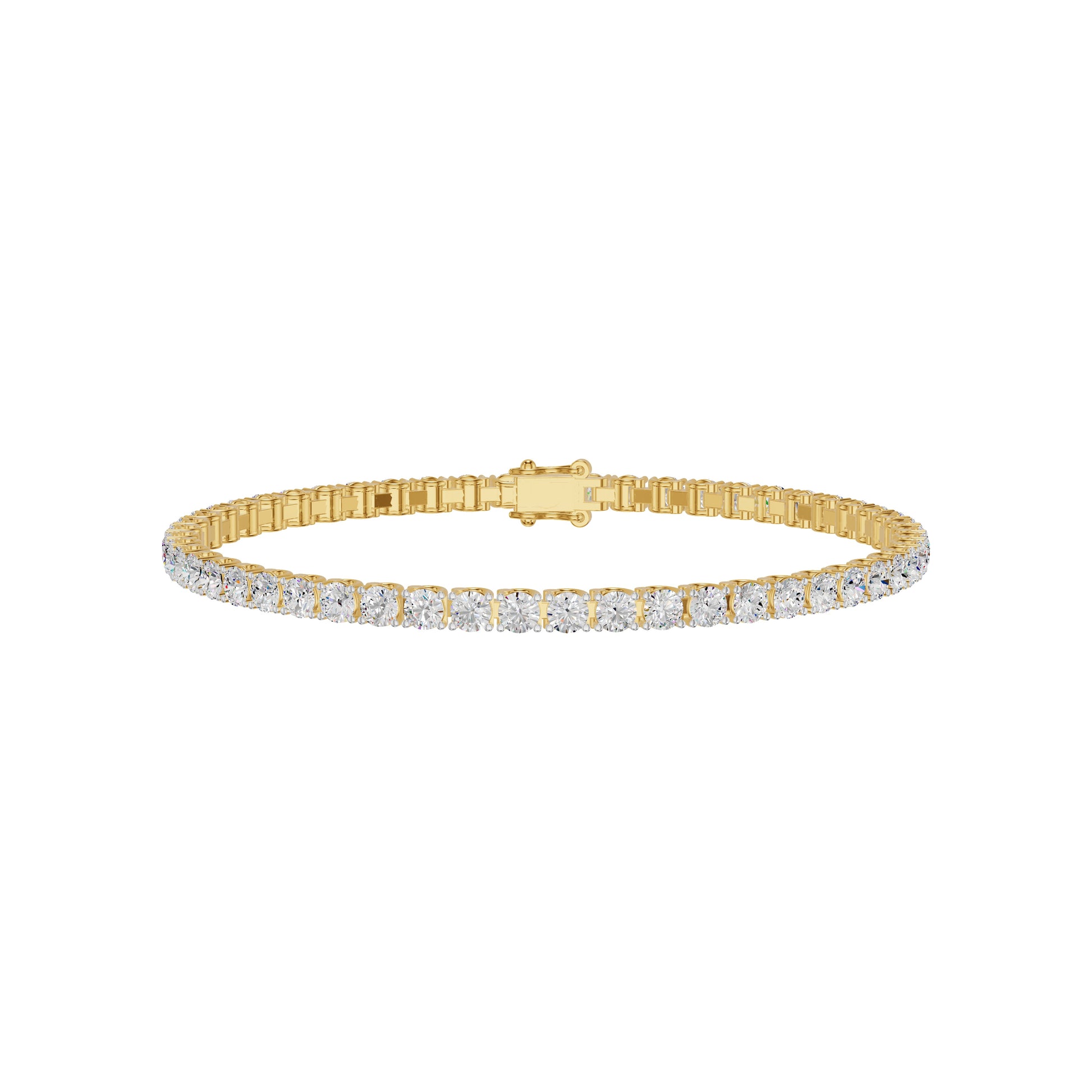 Locket & Loop Diamond Tennis Bracelet 18 KT / Yellow Gold