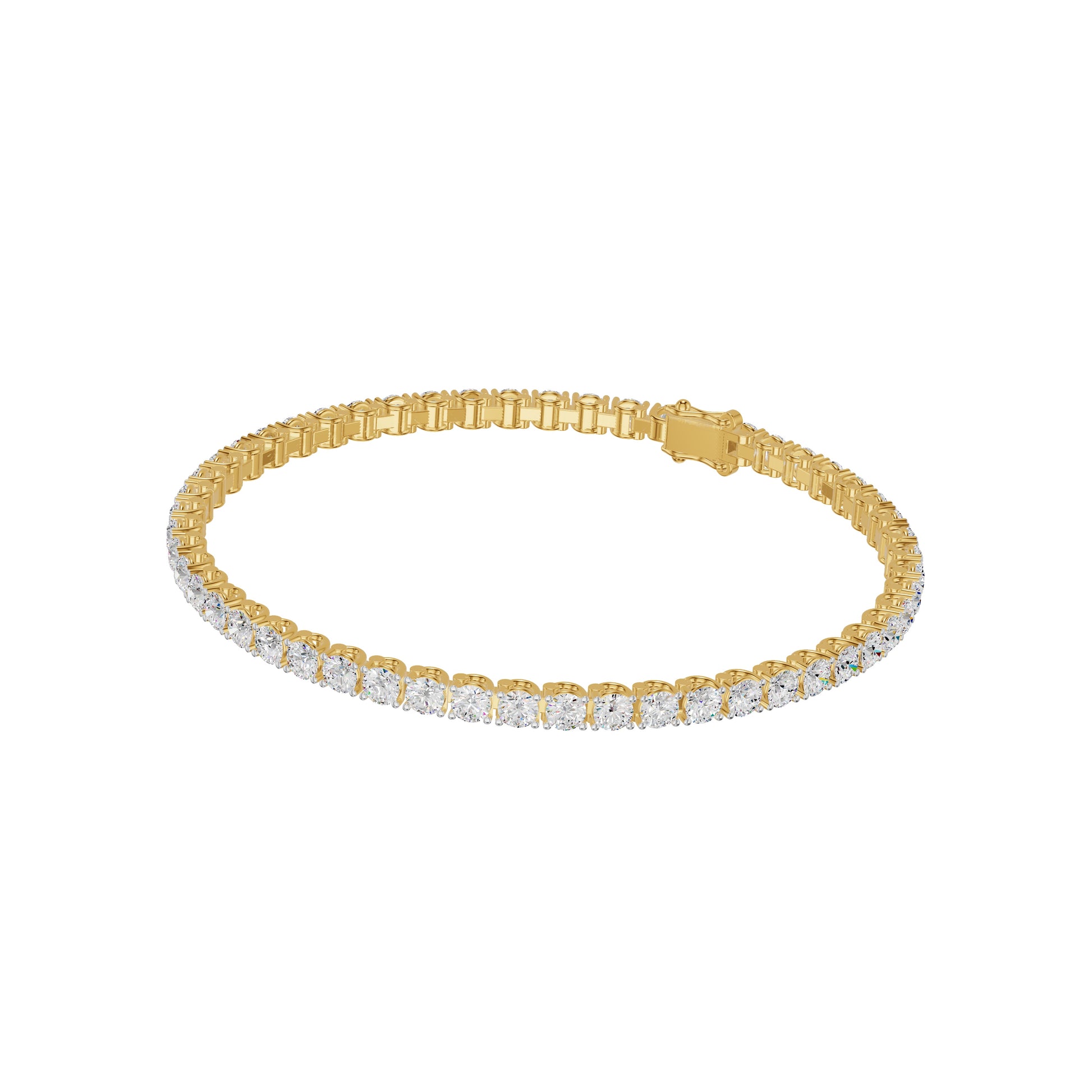 Locket & Loop Diamond Tennis Bracelet 18 KT / Yellow Gold