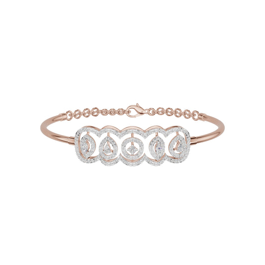 Loop Curve Diamond Kada Bracelet 18 KT / Rose Gold