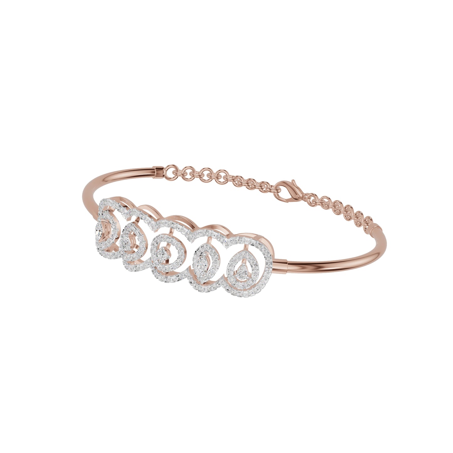 Loop Curve Diamond Kada Bracelet 18 KT / Rose Gold