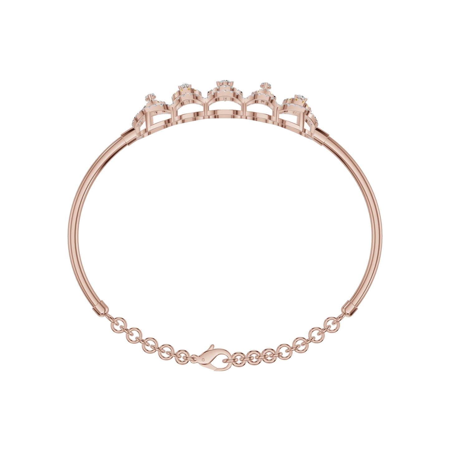 Loop Curve Diamond Kada Bracelet 18 KT / Rose Gold
