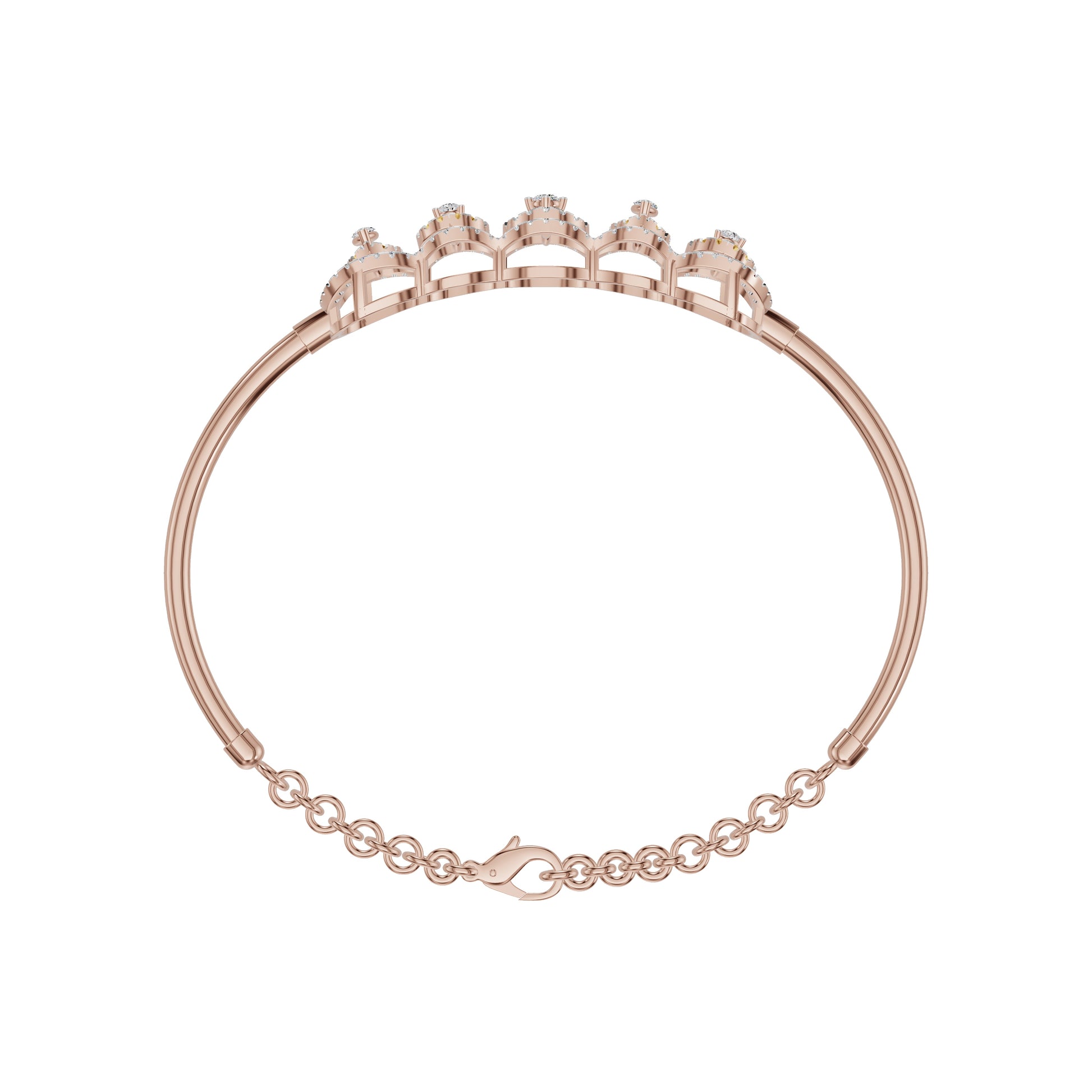 Loop Curve Diamond Kada Bracelet 18 KT / Rose Gold
