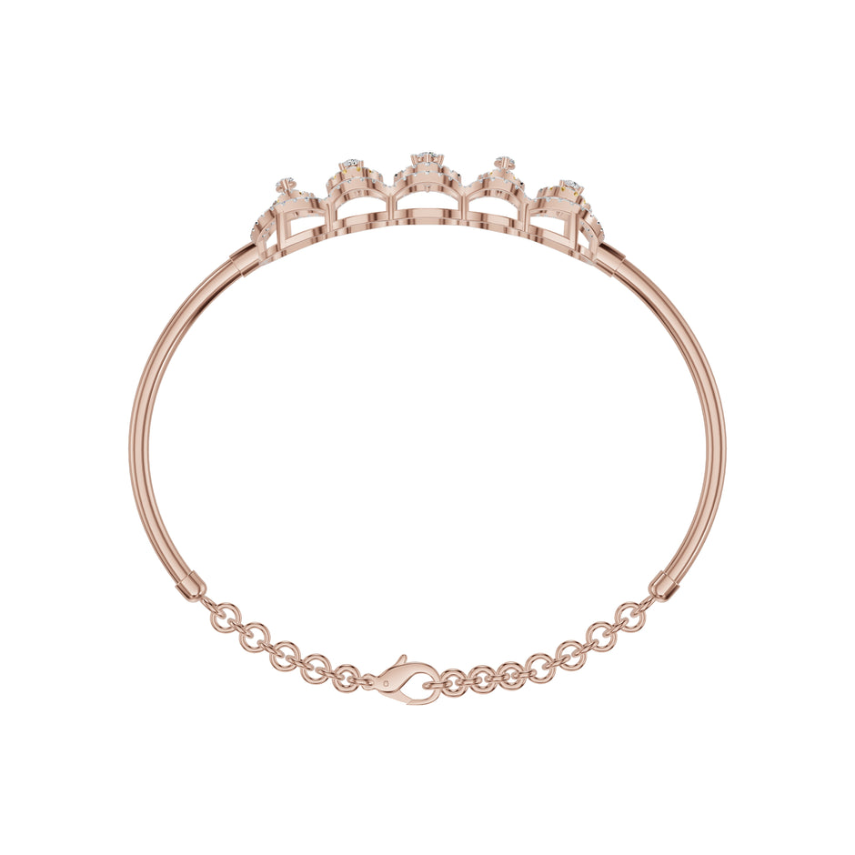 Loop Curve Diamond Kada Bracelet 18 KT / Rose Gold