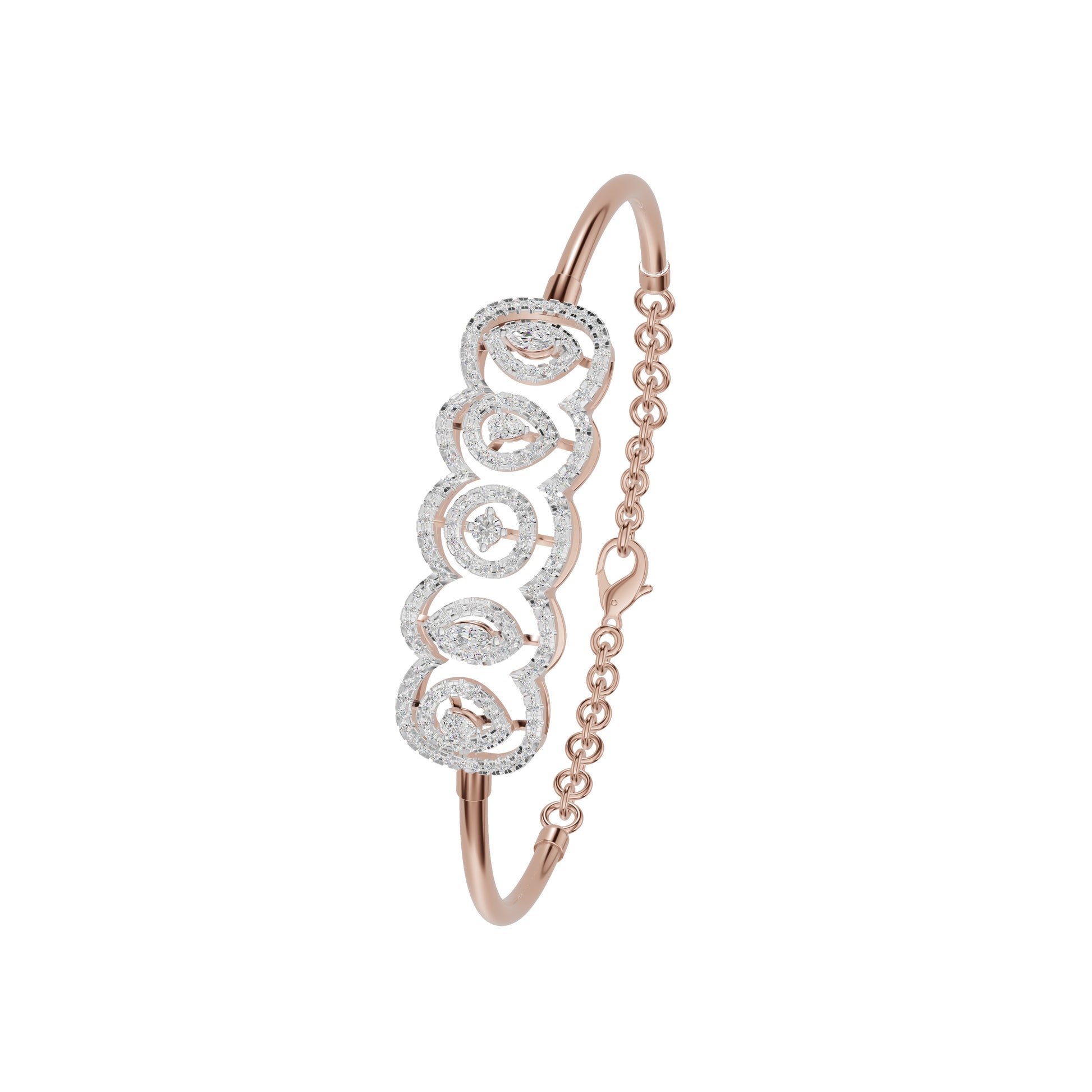 Loop Curve Diamond Kada Bracelet 18 KT / Rose Gold