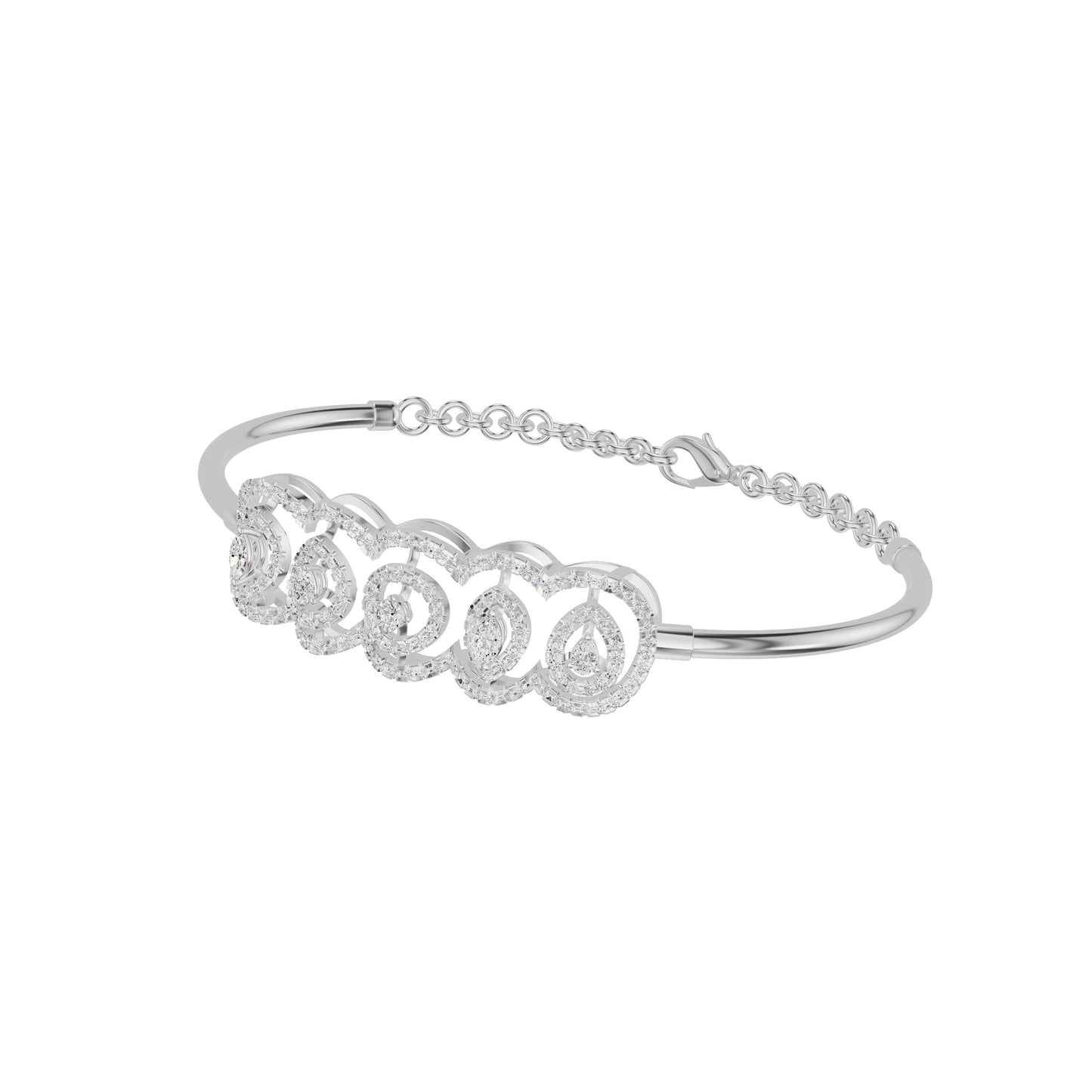 Loop Curve Diamond Kada Bracelet 18 KT / White Gold