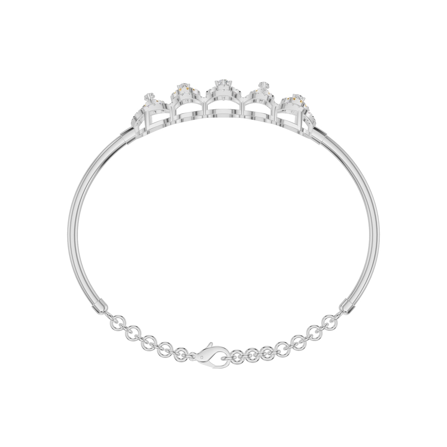 Loop Curve Diamond Kada Bracelet 18 KT / White Gold