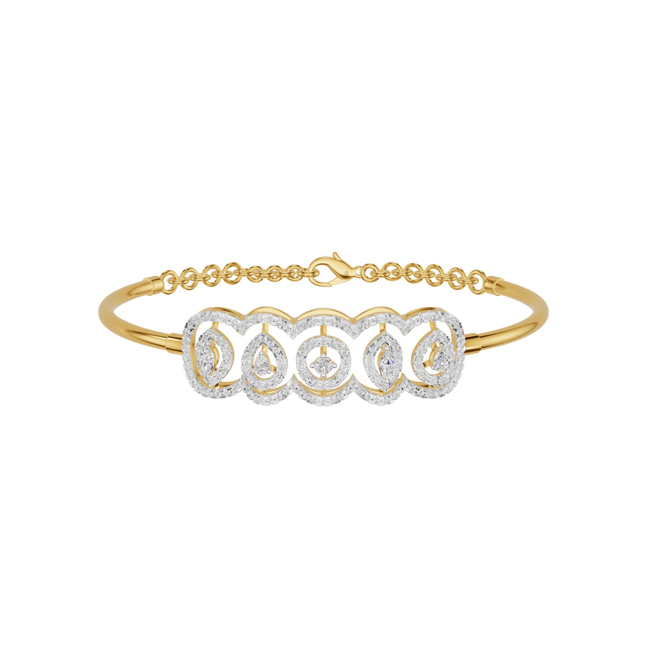 Loop Curve Diamond Kada Bracelet 18 KT / Yellow Gold