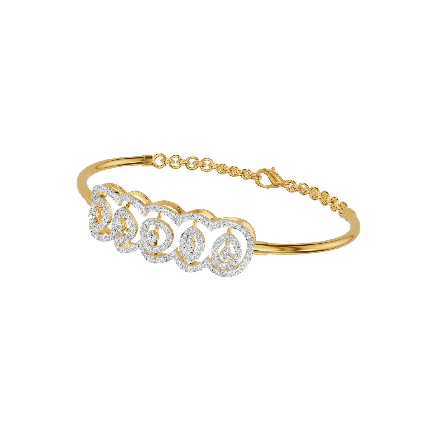 Loop Curve Diamond Kada Bracelet 18 KT / Yellow Gold