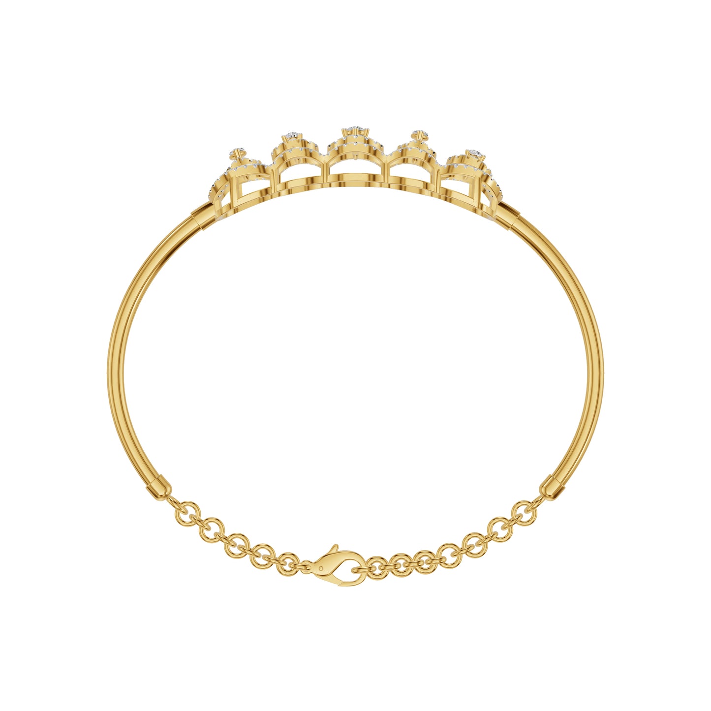 Loop Curve Diamond Kada Bracelet 18 KT / Yellow Gold