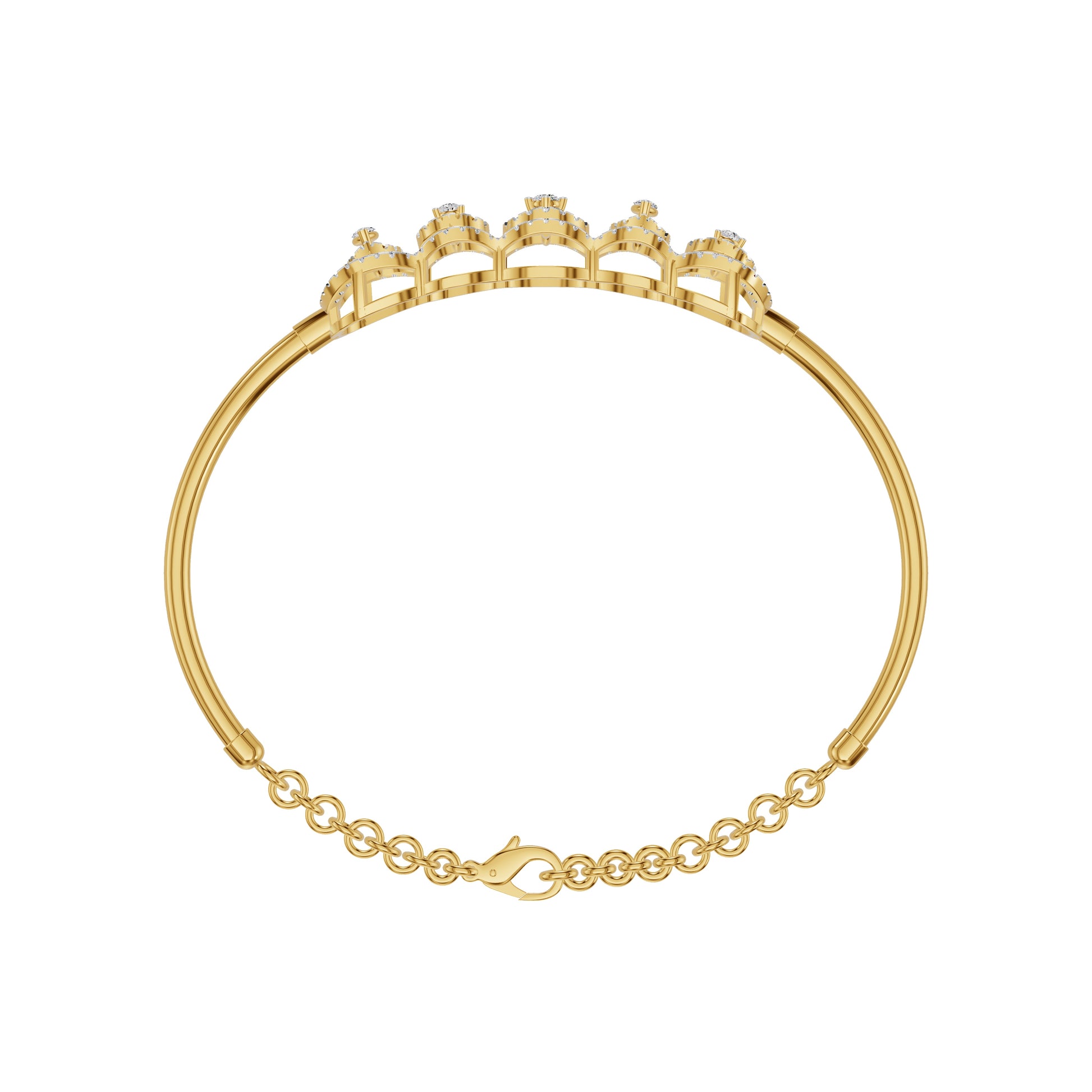 Loop Curve Diamond Kada Bracelet 18 KT / Yellow Gold
