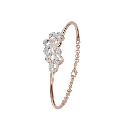 Floral Cluster Diamond Kada Bracelet 18 KT / Rose Gold