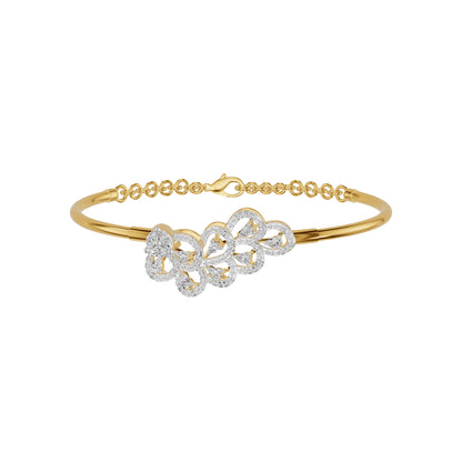 Floral Cluster Diamond Kada Bracelet 18 KT / Yellow Gold