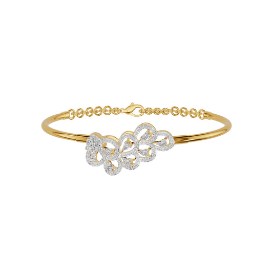 Floral Cluster Diamond Kada Bracelet 18 KT / Yellow Gold
