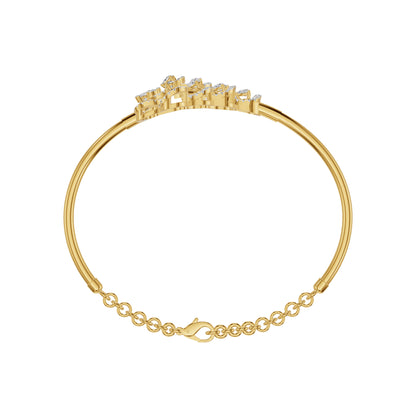 Floral Cluster Diamond Kada Bracelet 18 KT / Yellow Gold