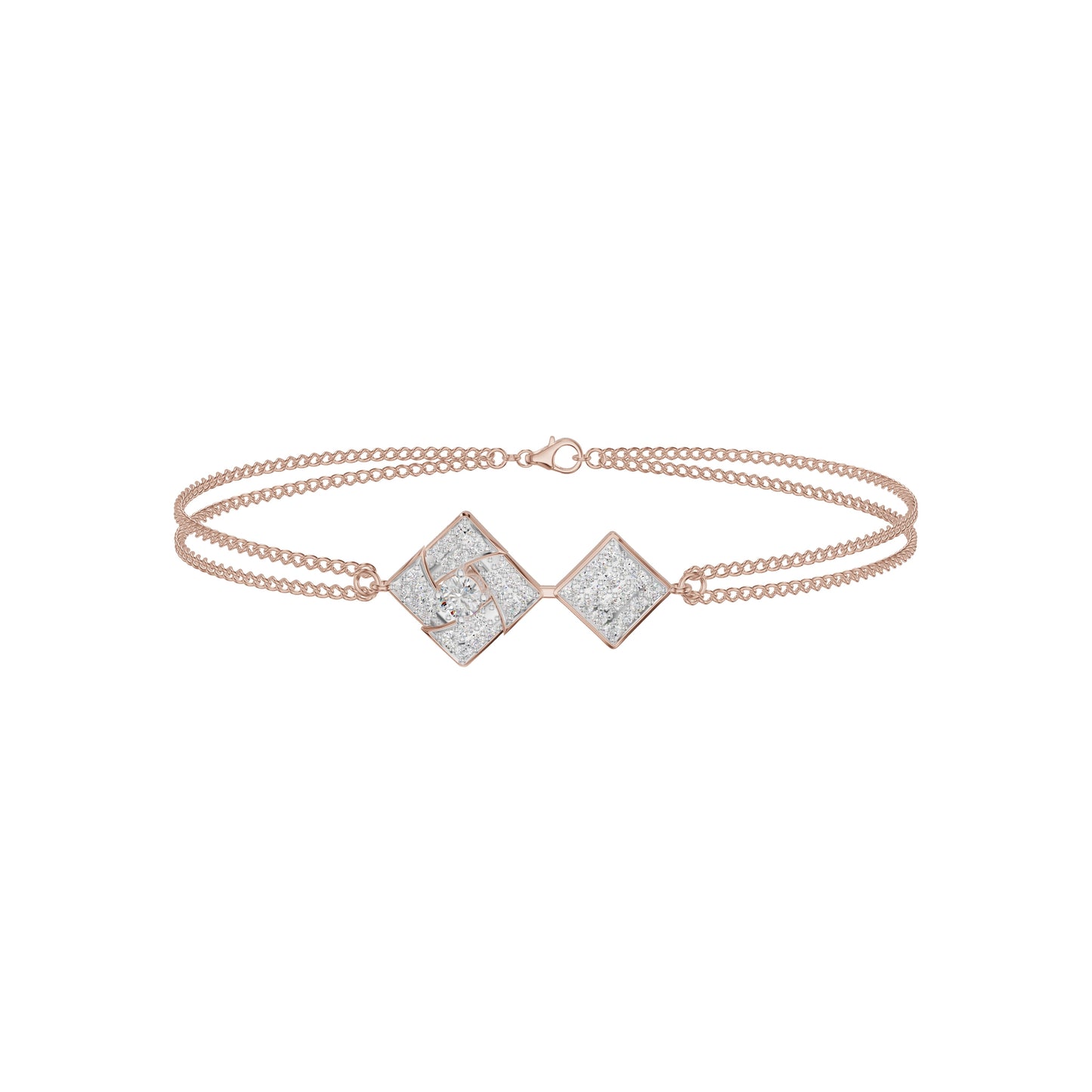 Jaali Filigree Diamond Chain Bracelet 18 KT / Rose Gold