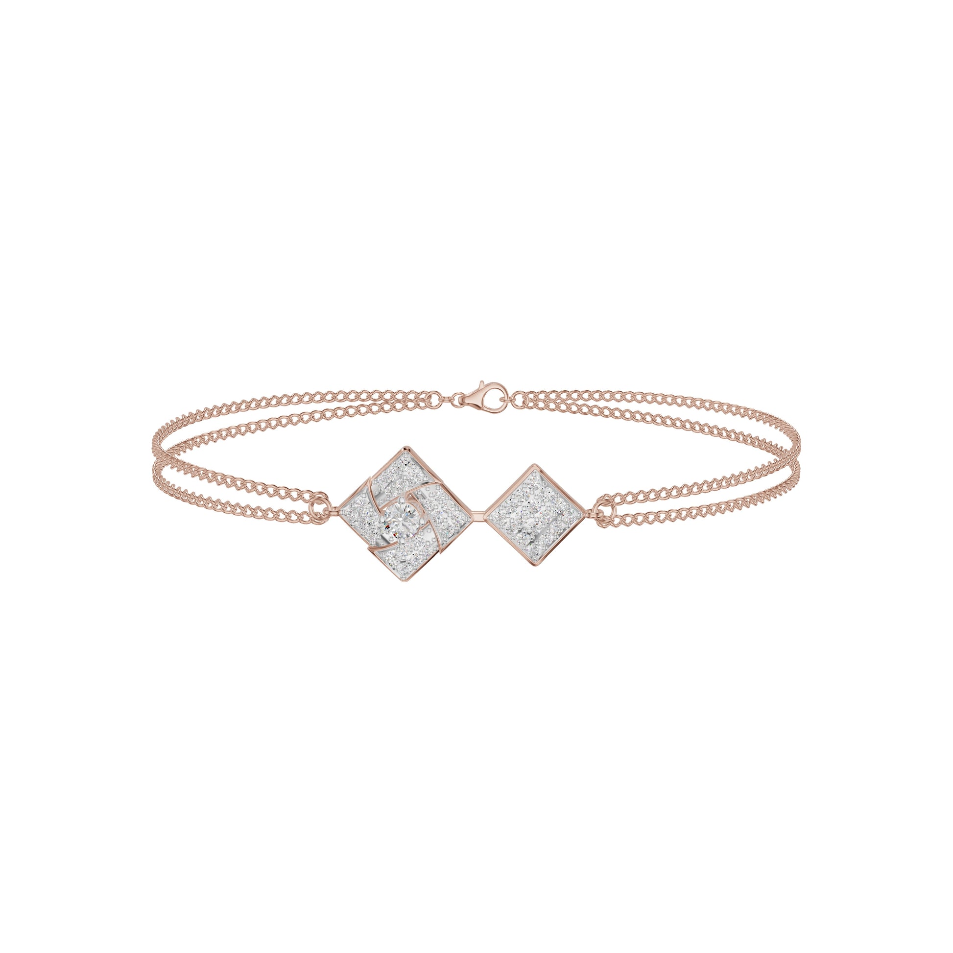 Jaali Filigree Diamond Chain Bracelet 18 KT / Rose Gold