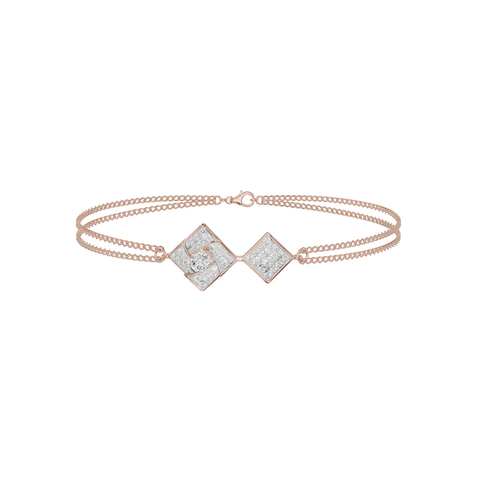 Jaali Filigree Diamond Chain Bracelet 18 KT / Rose Gold