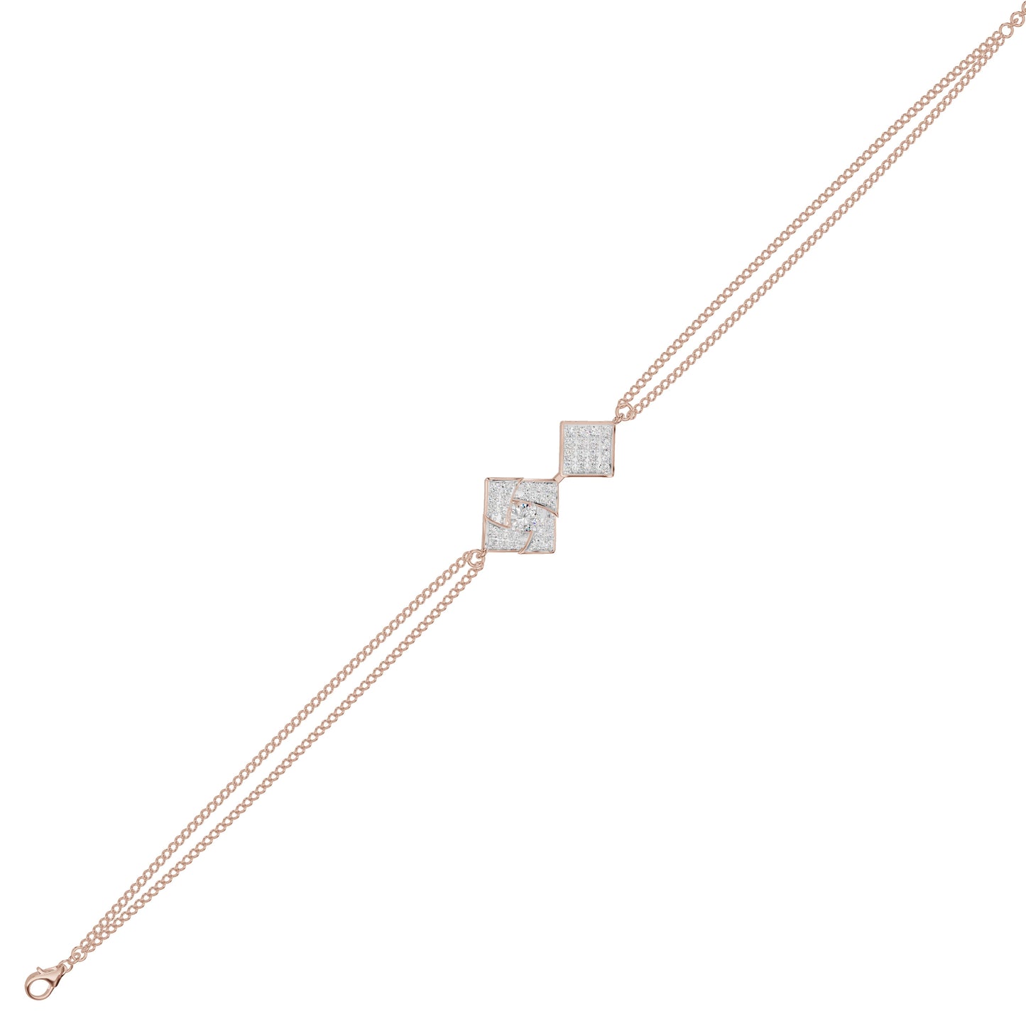 Jaali Filigree Diamond Chain Bracelet 18 KT / Rose Gold