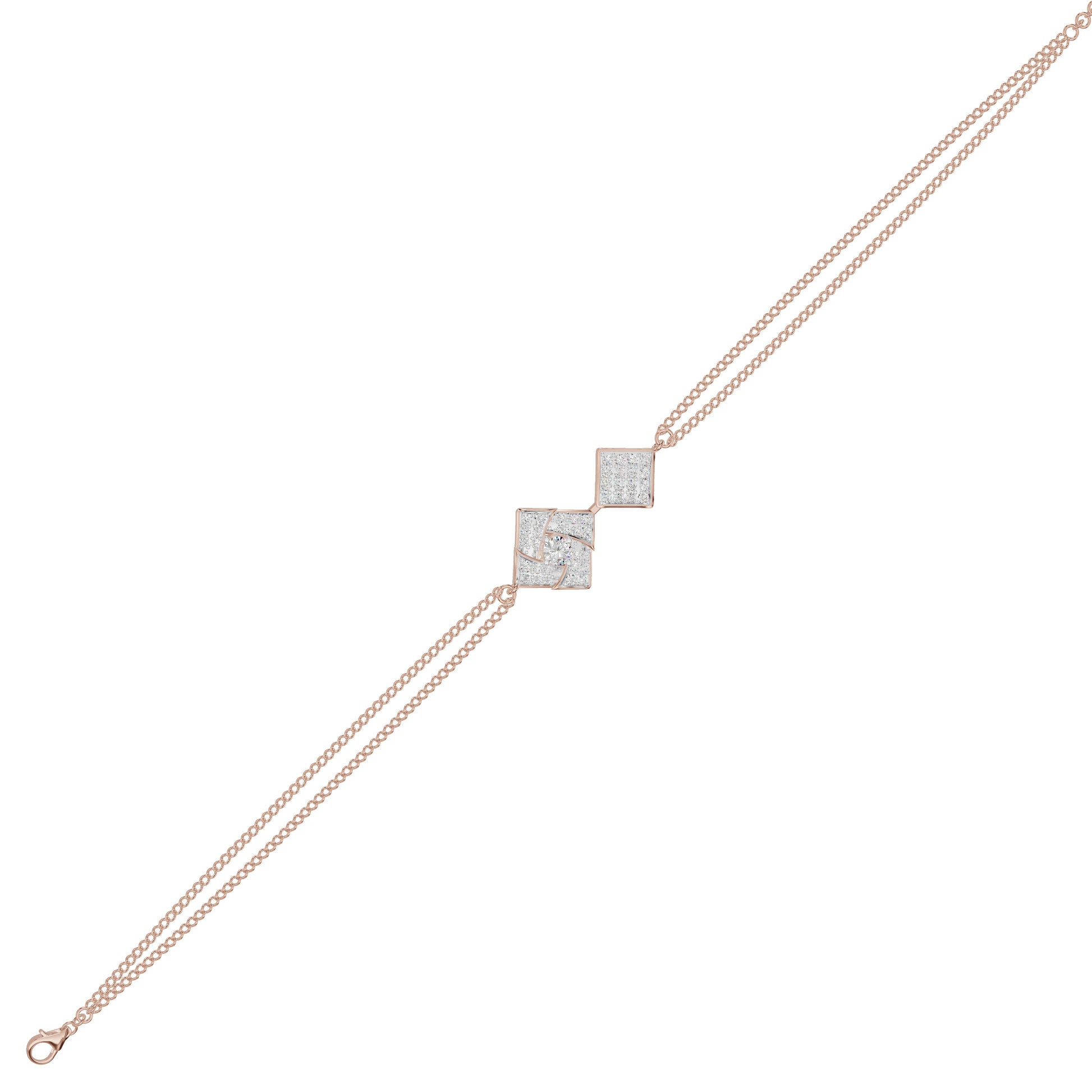 Jaali Filigree Diamond Chain Bracelet 18 KT / Rose Gold