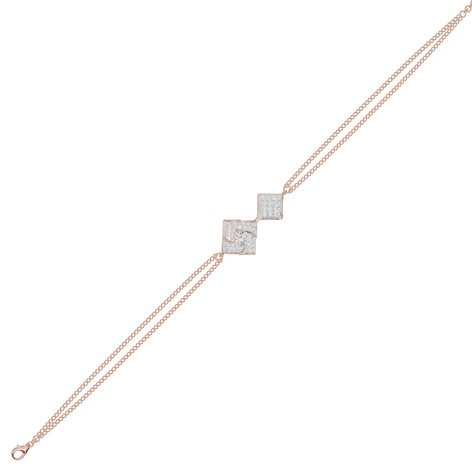 Jaali Filigree Diamond Chain Bracelet 18 KT / Rose Gold
