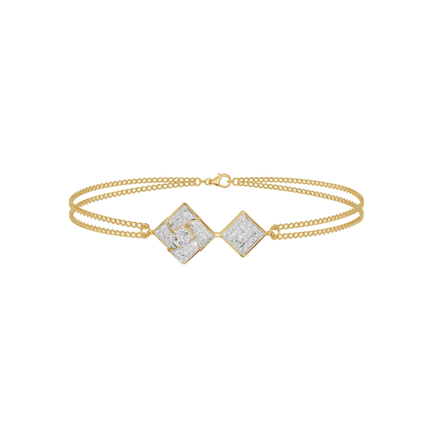 Jaali Filigree Diamond Chain Bracelet 18 KT / Yellow Gold