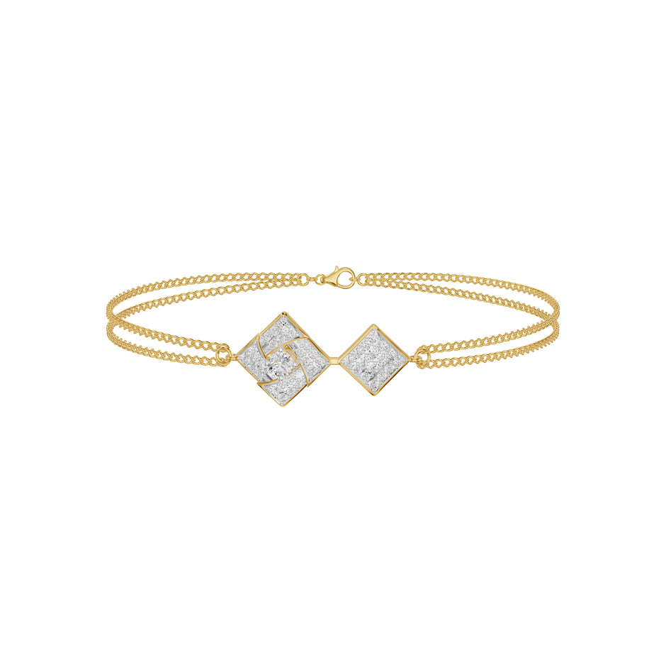 Jaali Filigree Diamond Chain Bracelet 18 KT / Yellow Gold