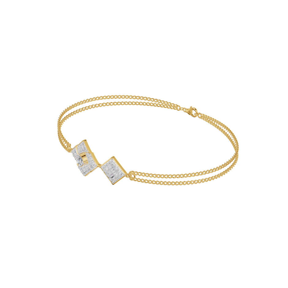 Jaali Filigree Diamond Chain Bracelet 18 KT / Yellow Gold