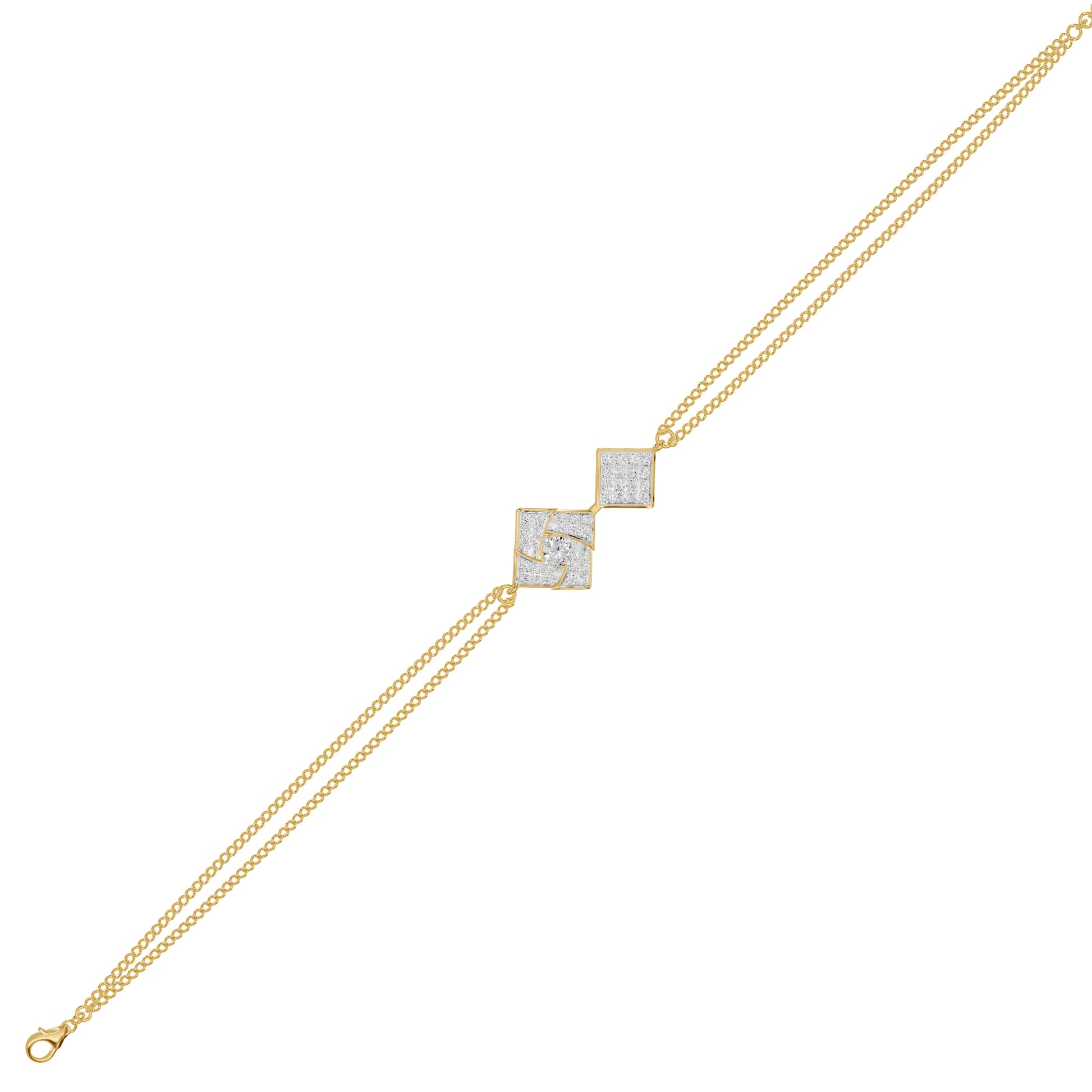 Jaali Filigree Diamond Chain Bracelet 18 KT / Yellow Gold