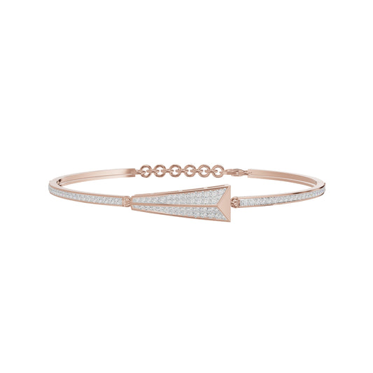 Glow Curve Diamond Kada Bracelet 18 KT / Rose Gold