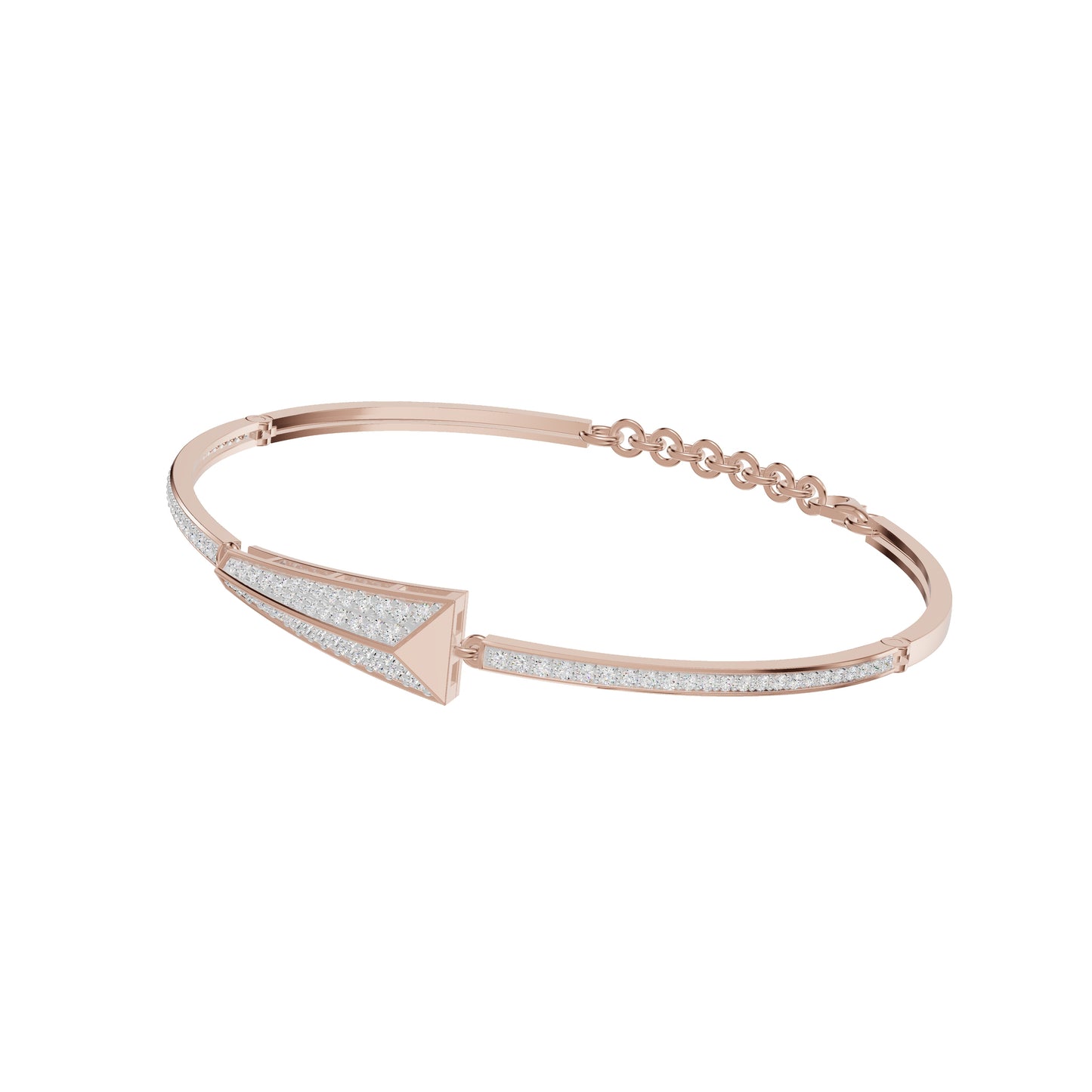 Glow Curve Diamond Kada Bracelet 18 KT / Rose Gold